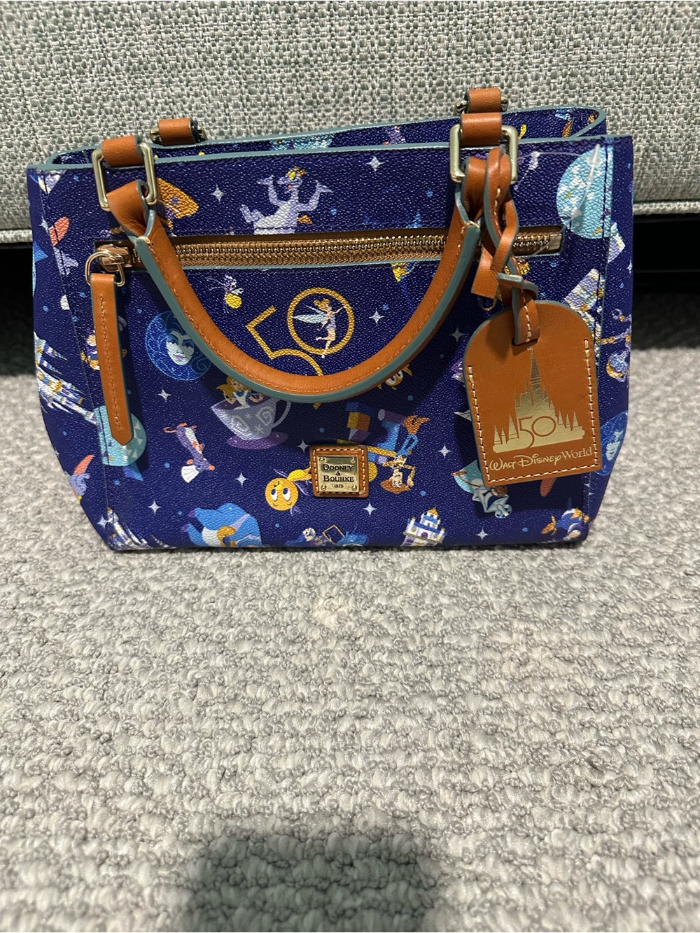 Dooney & Bourke Walt Disney World 50th Anniversary Navy Satchel new